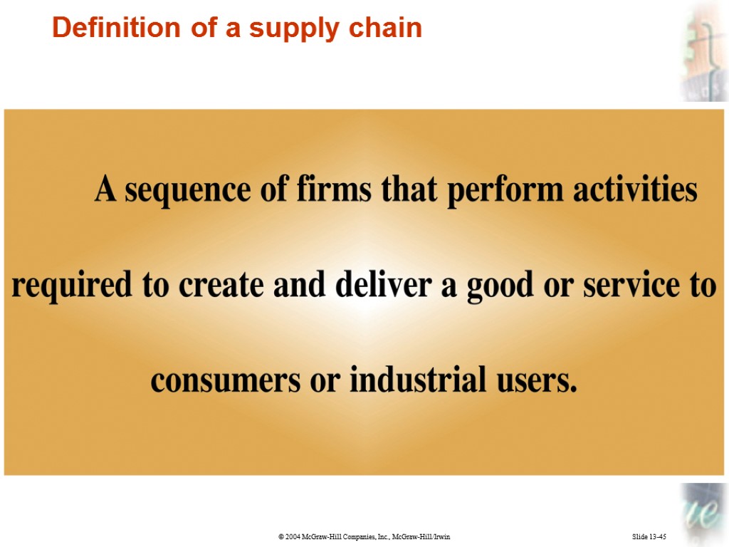 Slide 13-45 Definition of a supply chain